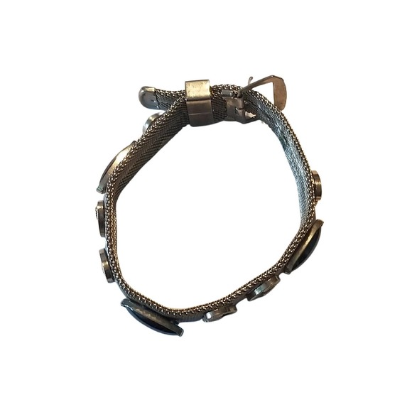 Vintage Mesh Bracelet With Hematite Cabochons - Picture 6 of 10